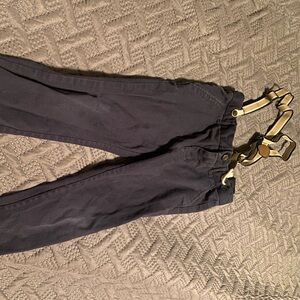 Dark blue dress pants with suspenders H&M lightly used